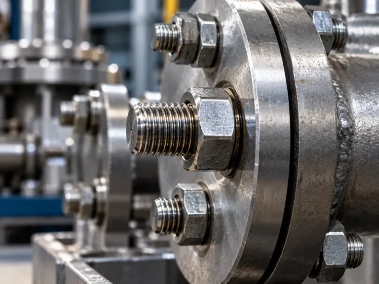 Bolted flange and threaded fasteners